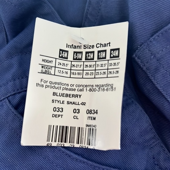 NWT Vintage Honors Blue Shortalls Short Overalls Romper 6-9 months - Picture 6 of 7